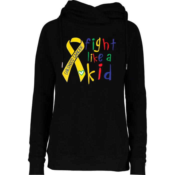 Fight Like Gold Ribbon Childhood Cancer Awareness Womens Funnel Neck Pullover Hood