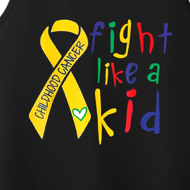 Fight Like Gold Ribbon Childhood Cancer Awareness Performance Tank