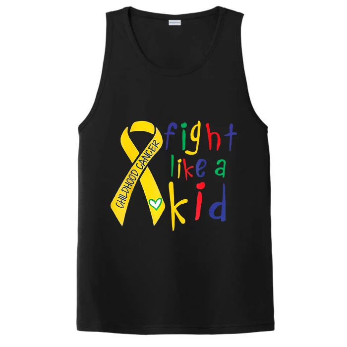 Fight Like Gold Ribbon Childhood Cancer Awareness Performance Tank