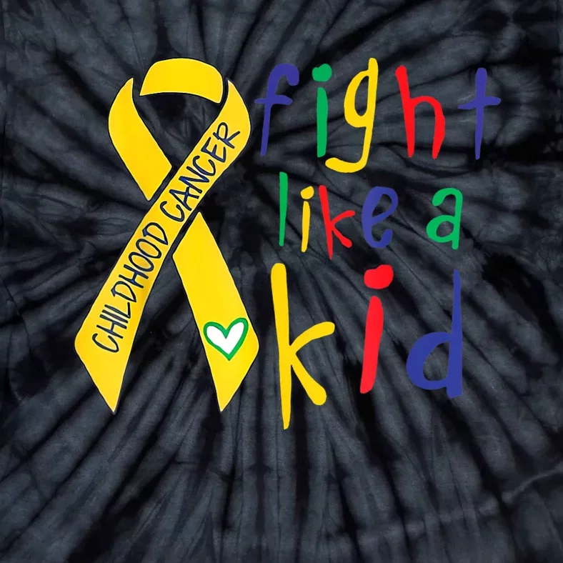 Fight Like Gold Ribbon Childhood Cancer Awareness Tie-Dye T-Shirt