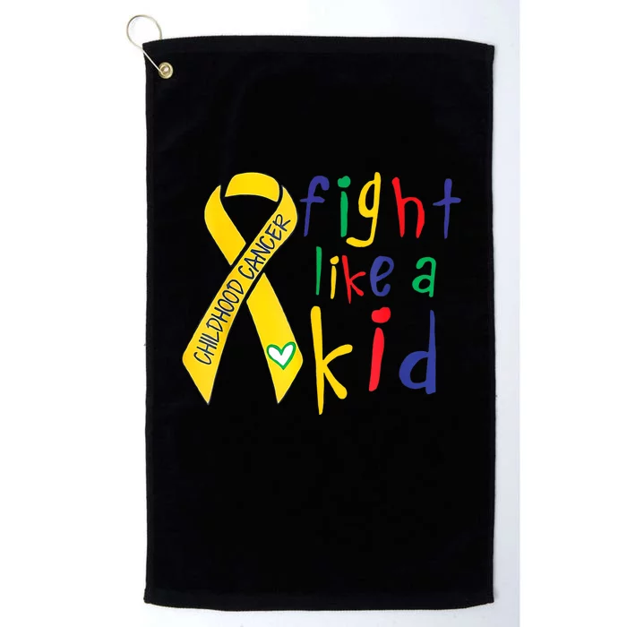 Fight Like Gold Ribbon Childhood Cancer Awareness Platinum Collection Golf Towel