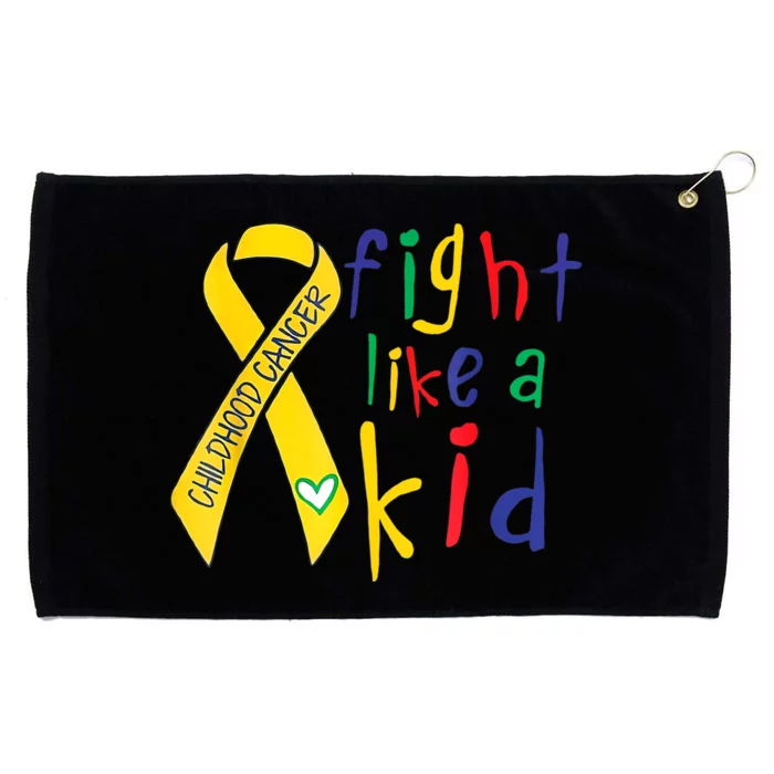 Fight Like Gold Ribbon Childhood Cancer Awareness Grommeted Golf Towel