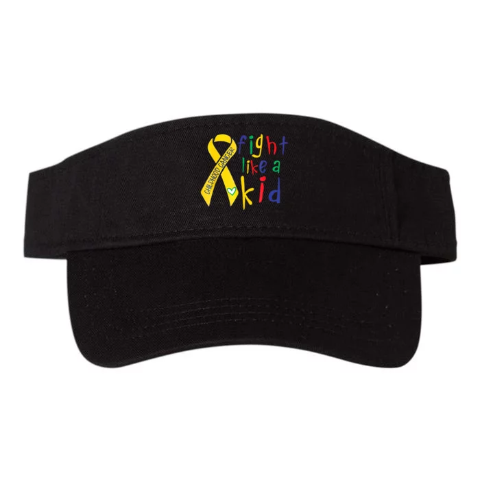 Fight Like Gold Ribbon Childhood Cancer Awareness Valucap Bio-Washed Visor