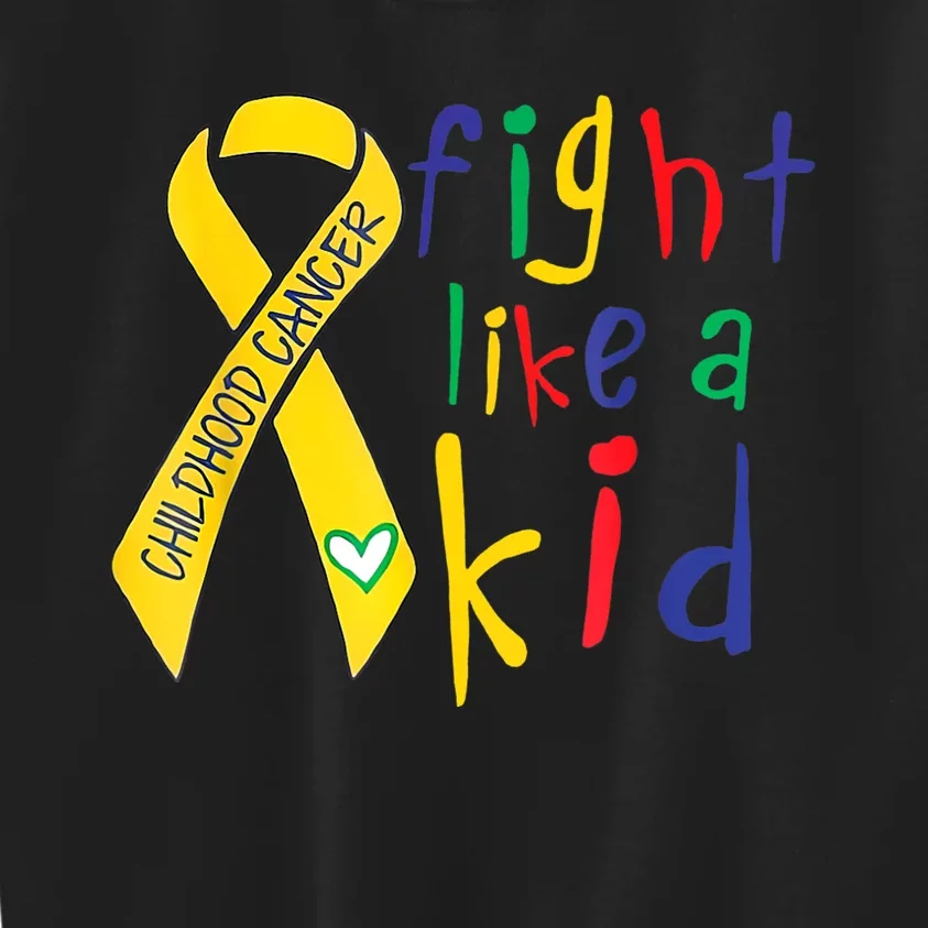 Fight Like Gold Ribbon Childhood Cancer Awareness Kids Sweatshirt