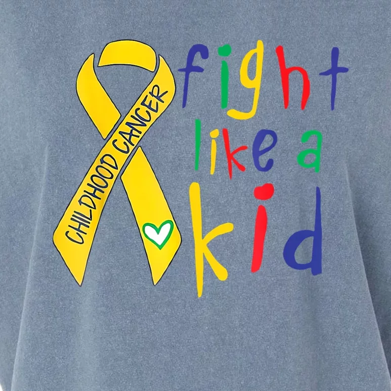 Fight Like Gold Ribbon Childhood Cancer Awareness Garment-Dyed Women's Muscle Tee