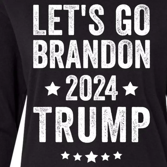 Funny LetS Go Brandon Trump 2024 Womens Cotton Relaxed Long Sleeve T-Shirt