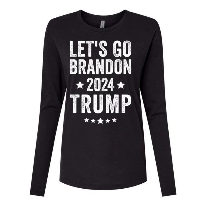 Funny LetS Go Brandon Trump 2024 Womens Cotton Relaxed Long Sleeve T-Shirt