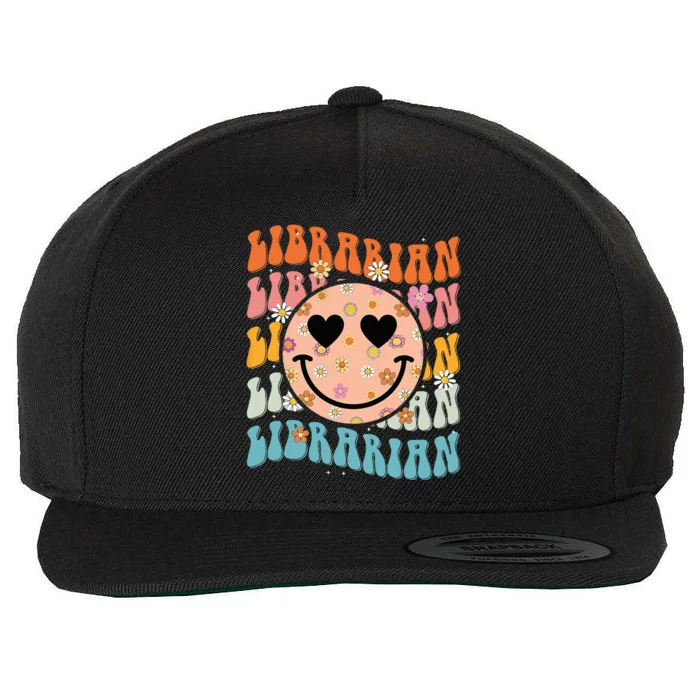 Funny Librarian Groovy Back To School Teachers Day Wool Snapback Cap