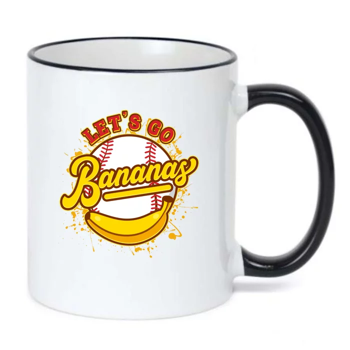 Funny Lets Go Bananas Baseball Logo Black Color Changing Mug