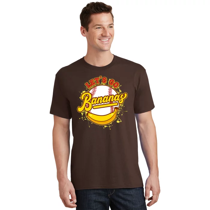 Funny Lets Go Bananas Baseball Logo T-Shirt