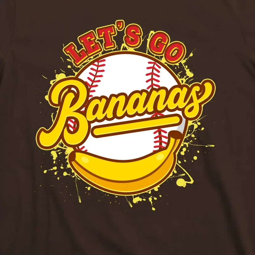 Funny Lets Go Bananas Baseball Logo T-Shirt