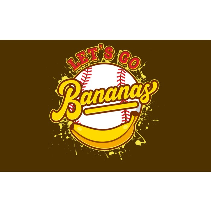 Funny Lets Go Bananas Baseball Logo Bumper Sticker