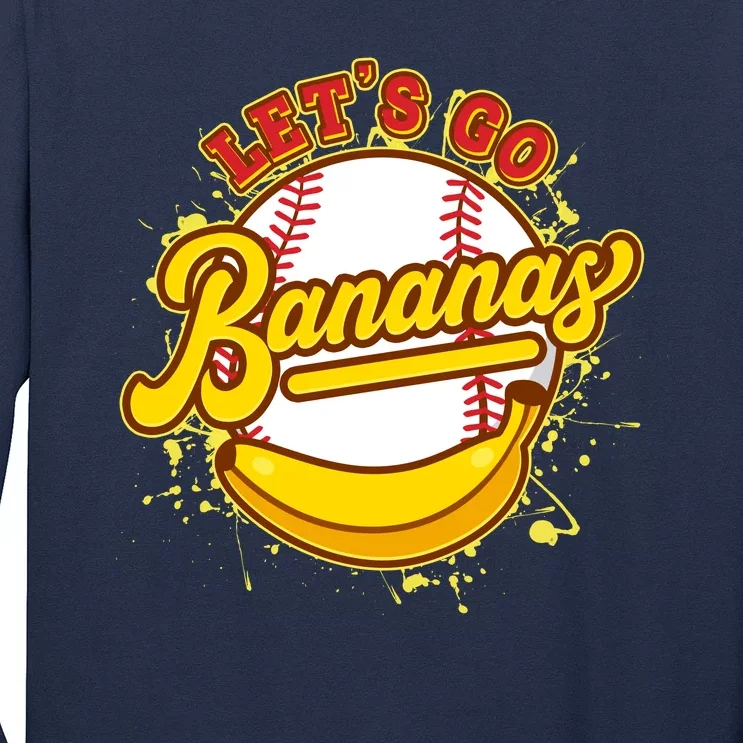 Funny Lets Go Bananas Baseball Logo Long Sleeve Shirt