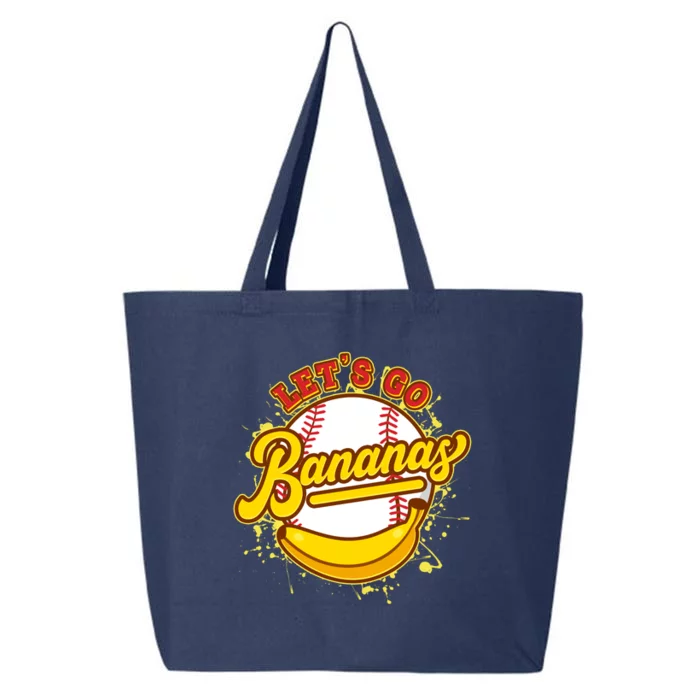 Funny Lets Go Bananas Baseball Logo 25L Jumbo Tote