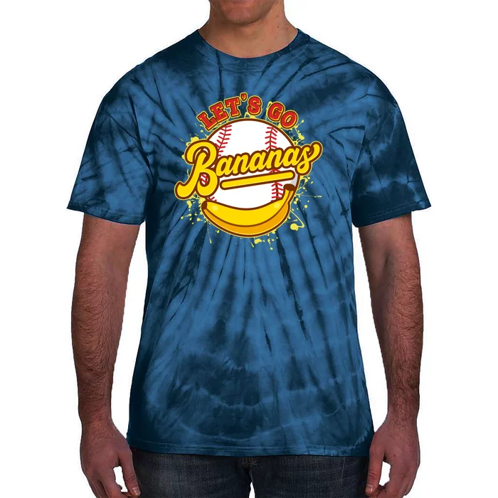 Funny Lets Go Bananas Baseball Logo Tie-Dye T-Shirt