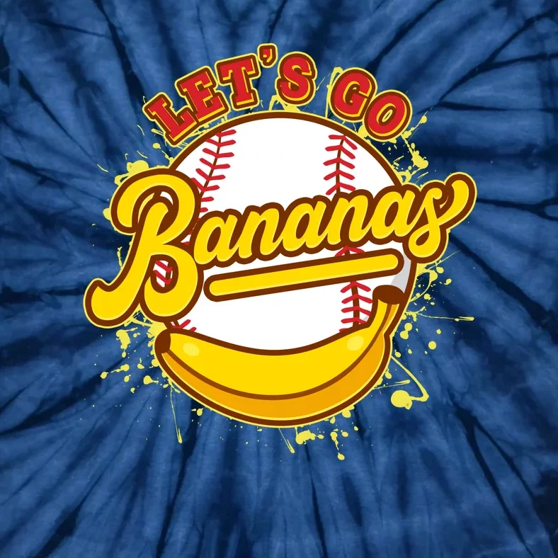 Funny Lets Go Bananas Baseball Logo Tie-Dye T-Shirt