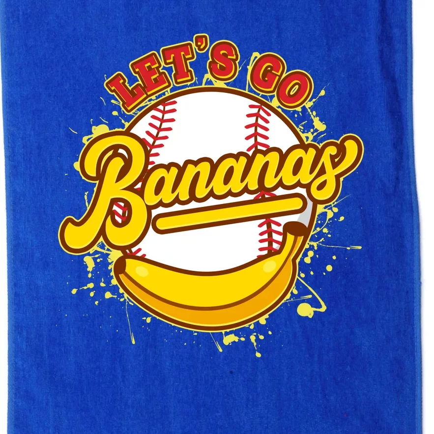 Funny Lets Go Bananas Baseball Logo Platinum Collection Golf Towel