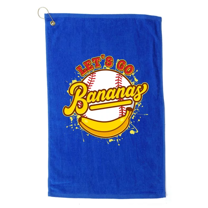 Funny Lets Go Bananas Baseball Logo Platinum Collection Golf Towel