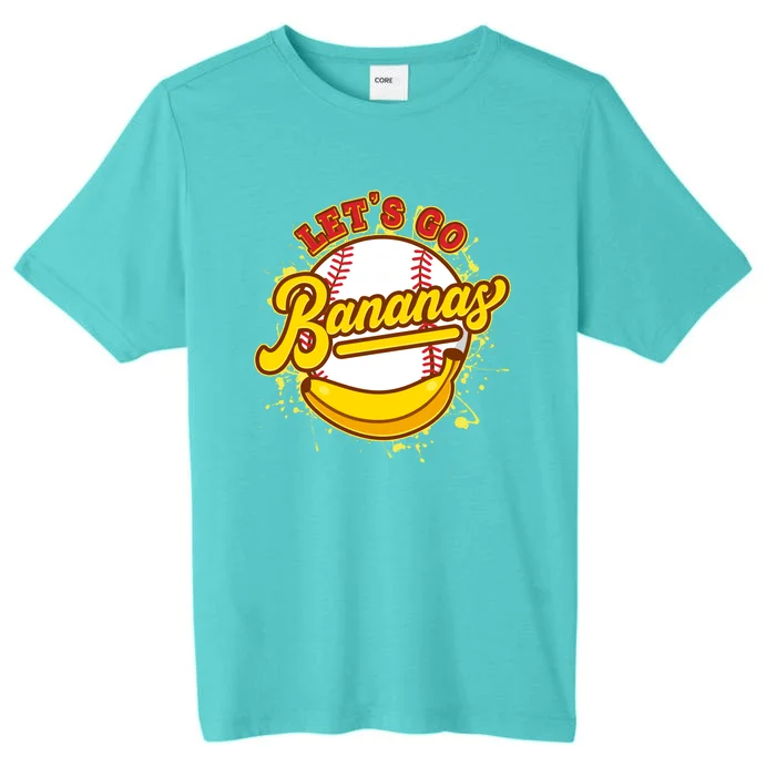 Funny Lets Go Bananas Baseball Logo ChromaSoft Performance T-Shirt