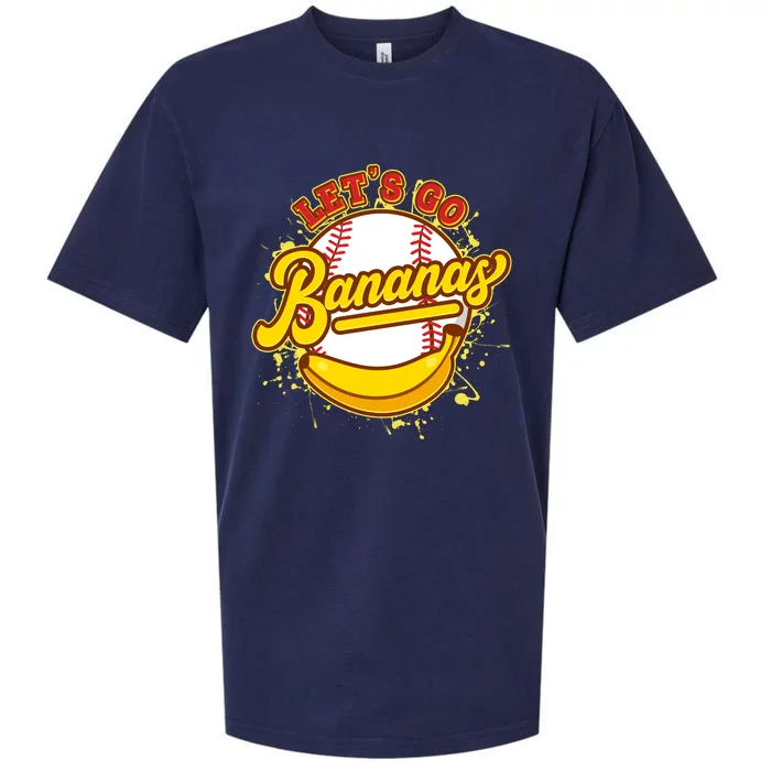 Funny Lets Go Bananas Baseball Logo Sueded Cloud Jersey T-Shirt