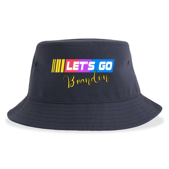 FJB Let's Go Brandon Anti Biden Chant Racing Logo Sustainable Bucket Hat