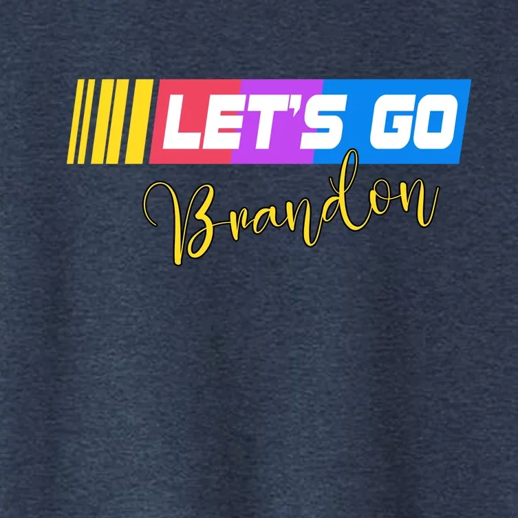 FJB Let's Go Brandon Anti Biden Chant Racing Logo Women's Crop Top Tee