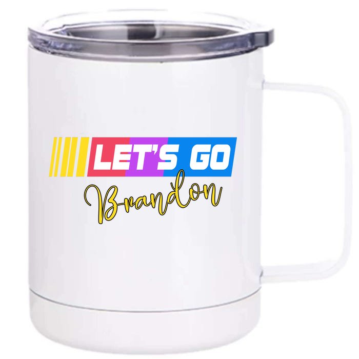 FJB Let's Go Brandon Anti Biden Chant Racing Logo Front & Back 12oz Stainless Steel Tumbler Cup