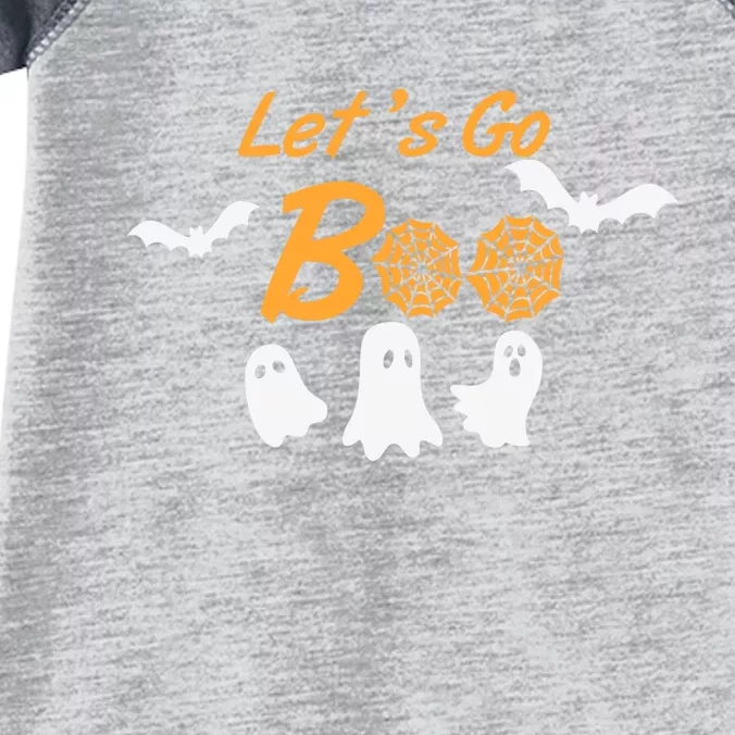 Funny Lets Go Boo Ghost Happy Halloween Infant Baby Jersey Bodysuit