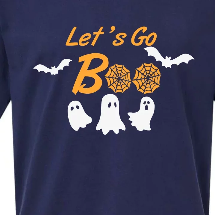 Funny Lets Go Boo Ghost Happy Halloween Sueded Cloud Jersey T-Shirt