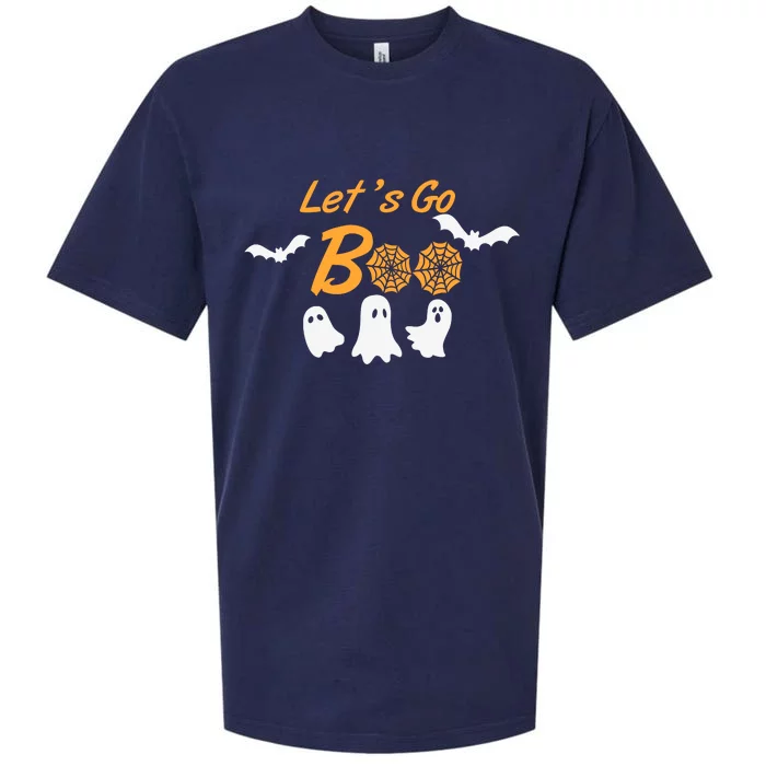 Funny Lets Go Boo Ghost Happy Halloween Sueded Cloud Jersey T-Shirt