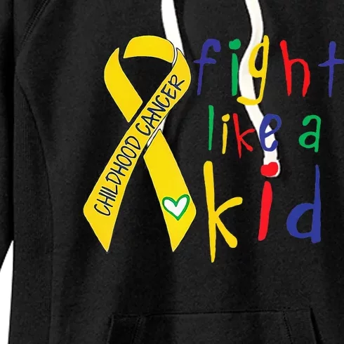 Fight Like Gold Ribbon Childhood Cancer Awareness Women's Fleece Hoodie