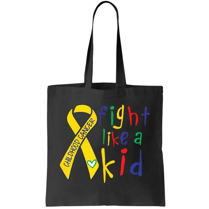 Fight Like Gold Ribbon Childhood Cancer Awareness Tote Bag