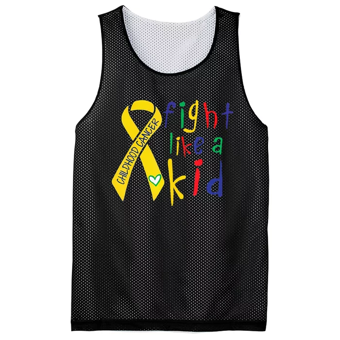 Fight Like Gold Ribbon Childhood Cancer Awareness Mesh Reversible Basketball Jersey Tank