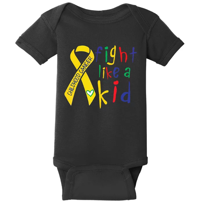 Fight Like Gold Ribbon Childhood Cancer Awareness Baby Bodysuit