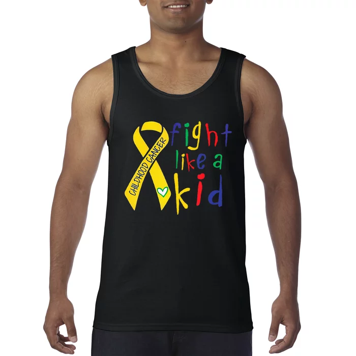 Fight Like Gold Ribbon Childhood Cancer Awareness Tank Top