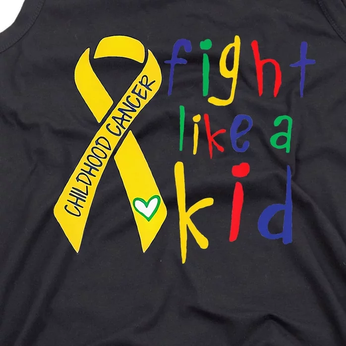 Fight Like Gold Ribbon Childhood Cancer Awareness Tank Top