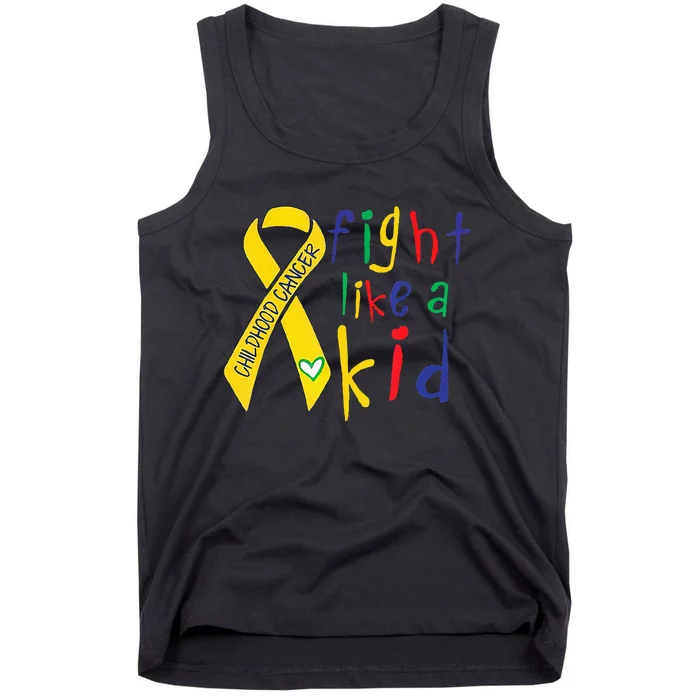 Fight Like Gold Ribbon Childhood Cancer Awareness Tank Top