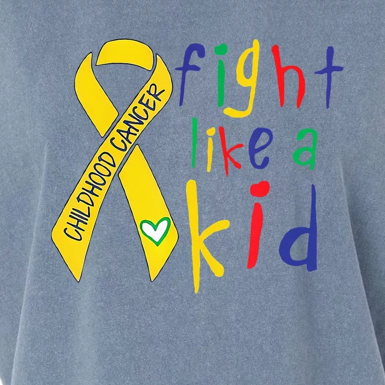 Fight Like Gold Ribbon Childhood Cancer Awareness Garment-Dyed Women's Muscle Tee