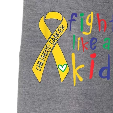 Fight Like Gold Ribbon Childhood Cancer Awareness Doggie 3-End Fleece Hoodie