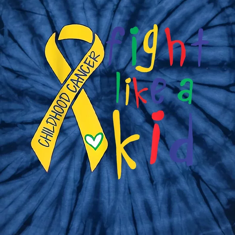 Fight Like Gold Ribbon Childhood Cancer Awareness Tie-Dye T-Shirt