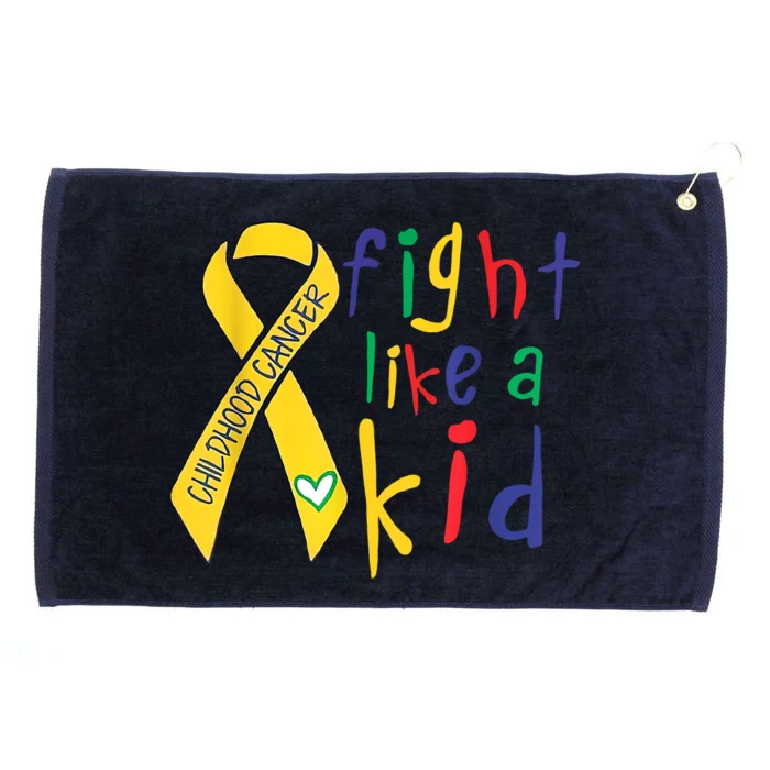 Fight Like Gold Ribbon Childhood Cancer Awareness Grommeted Golf Towel