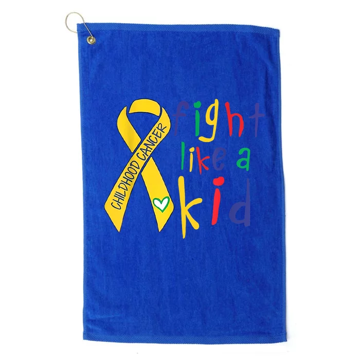 Fight Like Gold Ribbon Childhood Cancer Awareness Platinum Collection Golf Towel