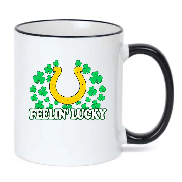 Feeling Lucky Gift Lucky St Patricks Day Gift Black Color Changing Mug