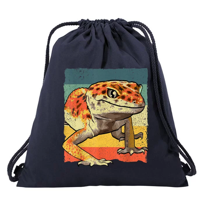 Funny Leopard Gecko Design For Women Gecko Lover Drawstring Bag