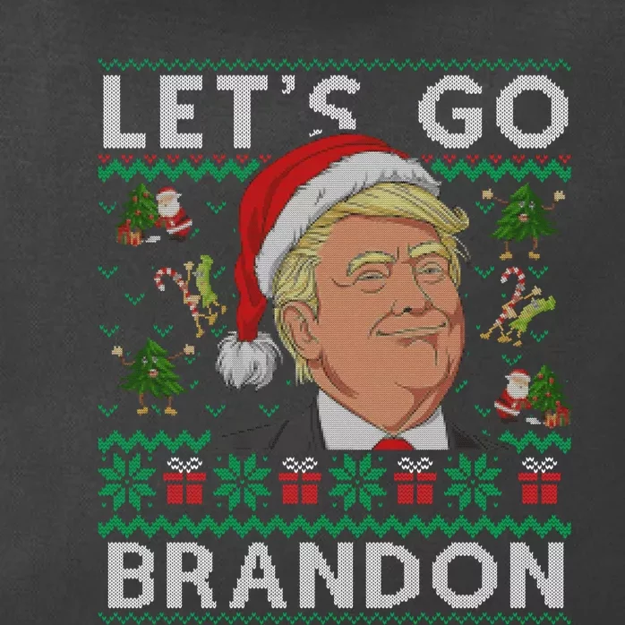 Funny Let's Go Brandon Trump Ugly Christmas Sweater Gifts Zip Tote Bag