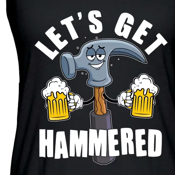 Funny Lets Get Hammered Drunk Hammer Beer Lover Ladies Essential Flowy Tank