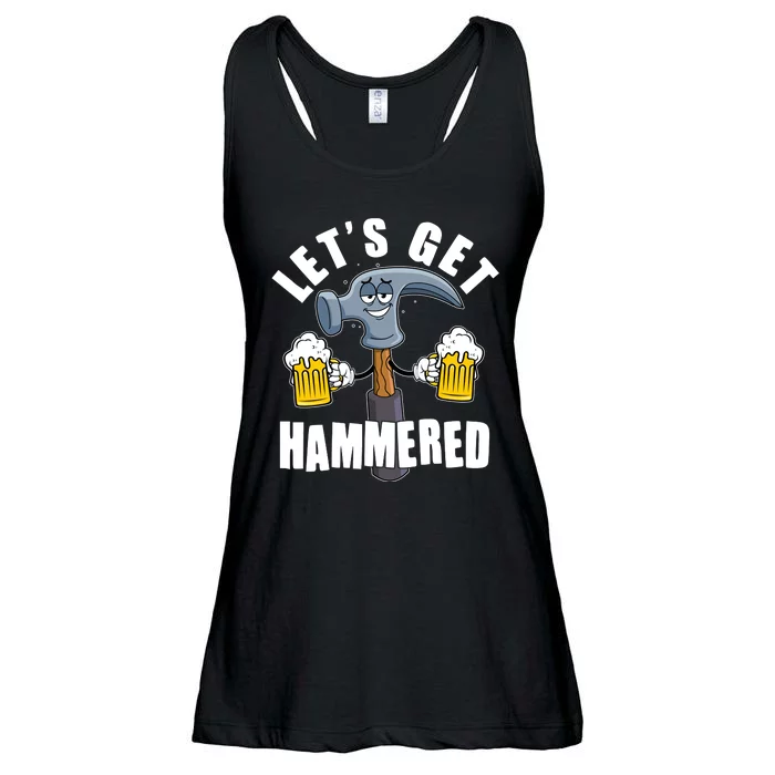 Funny Lets Get Hammered Drunk Hammer Beer Lover Ladies Essential Flowy Tank