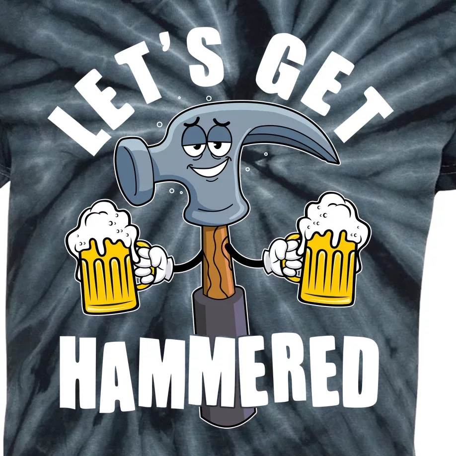 Funny Lets Get Hammered Drunk Hammer Beer Lover Kids Tie-Dye T-Shirt