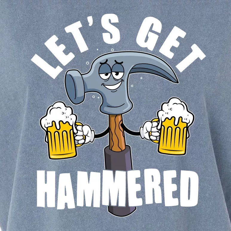 Funny Lets Get Hammered Drunk Hammer Beer Lover Garment-Dyed Women's Muscle Tee