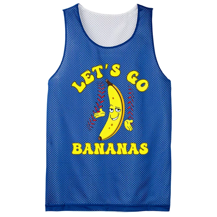 Funny LetS Go Bananas Cute Banana Mesh Reversible Basketball Jersey Tank